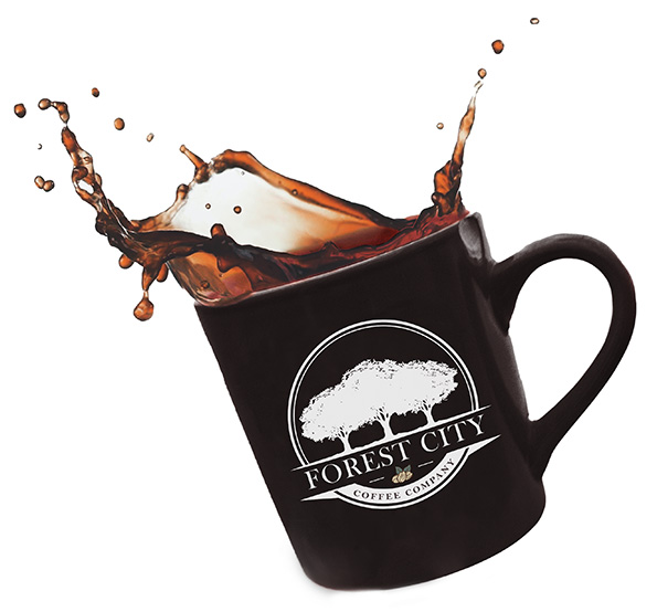 Forest City Coffee Company Logo on a cup of coffee